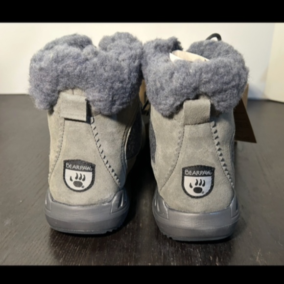 BEARPAW Cheryl Suede Wool Blend Lining Winter Boots Charcoal/Black Womans 10 - Picture 8 of 16